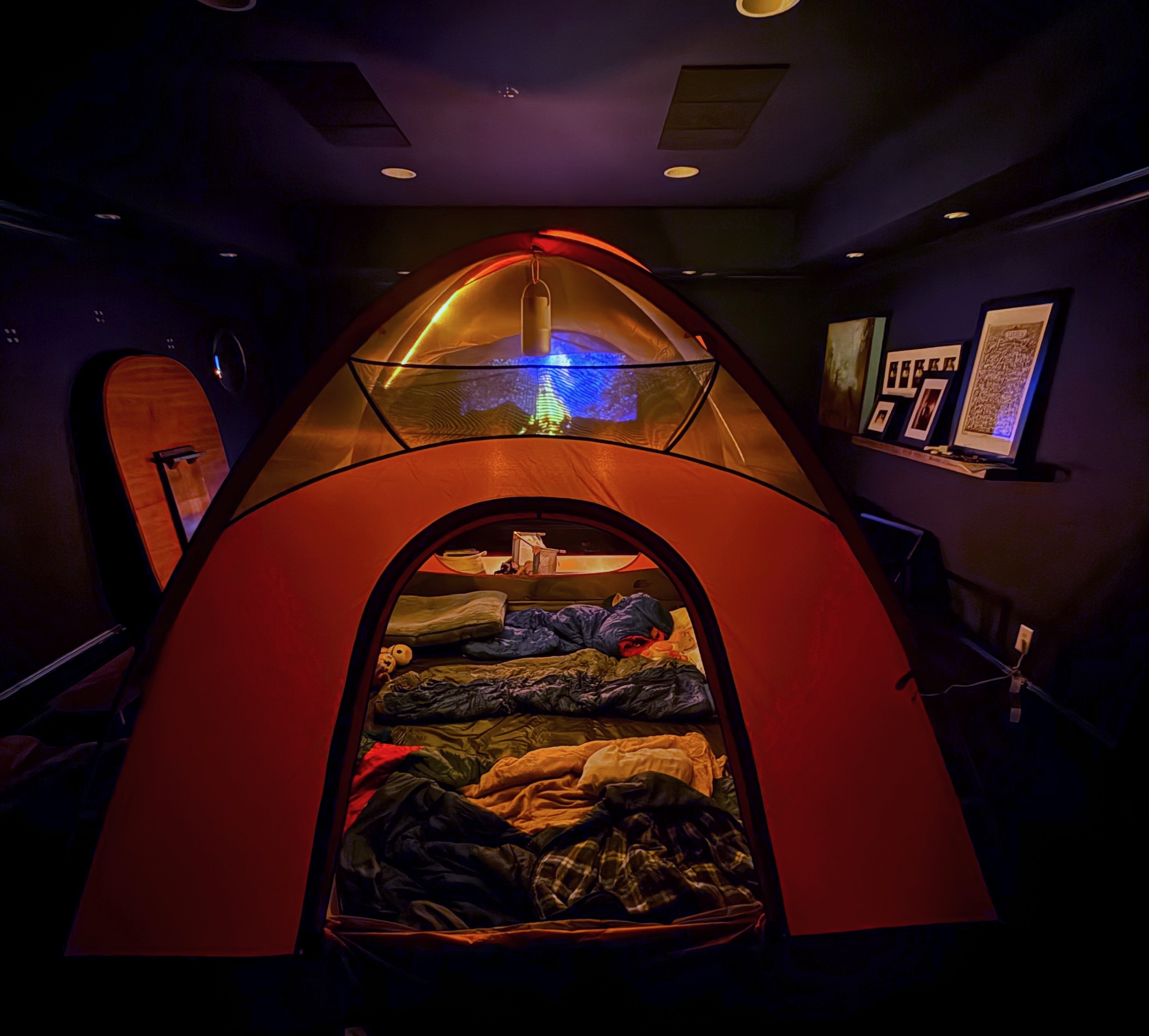 Jonathan's actual tent in the living room