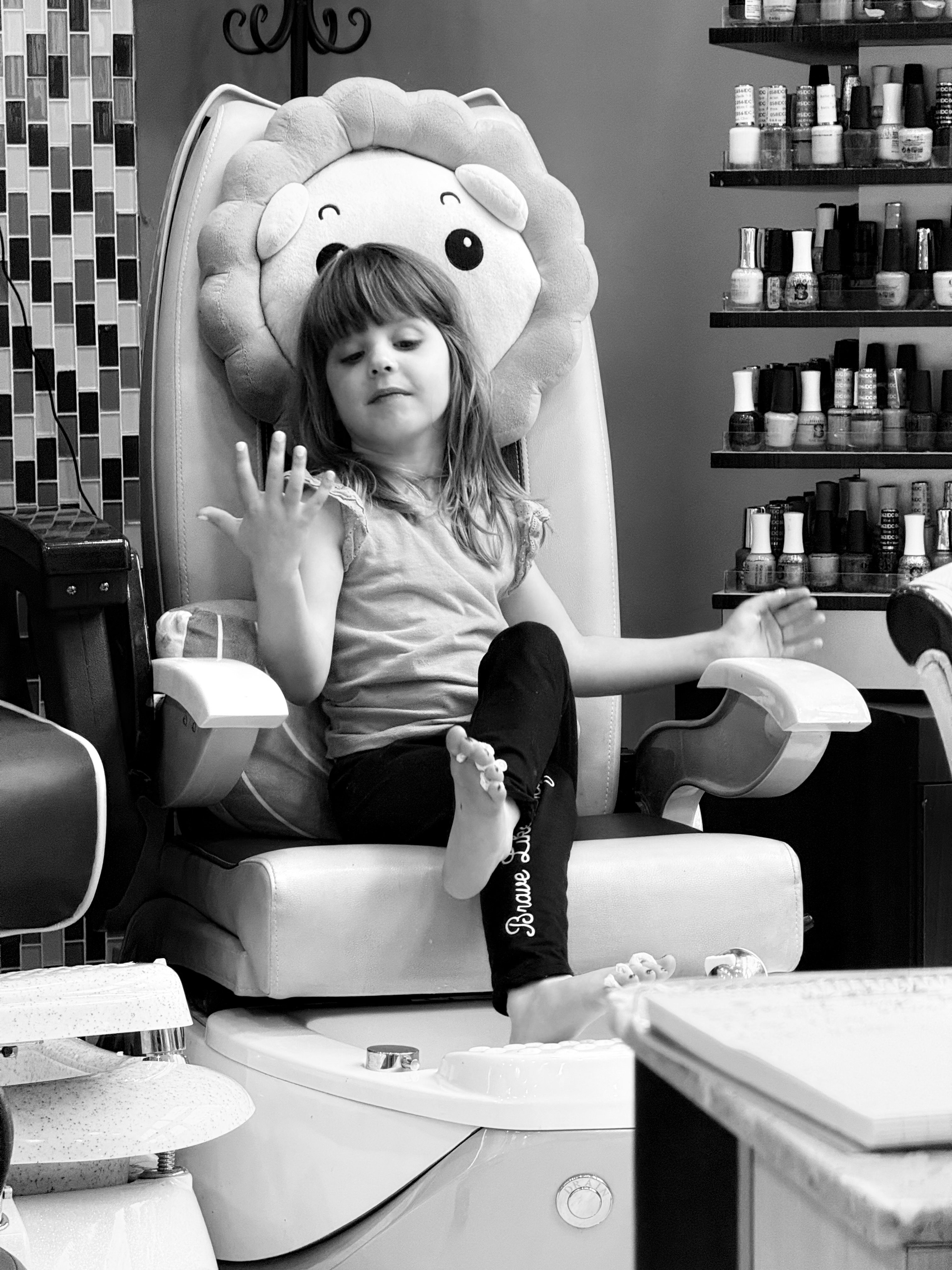 Daughter at nail salon